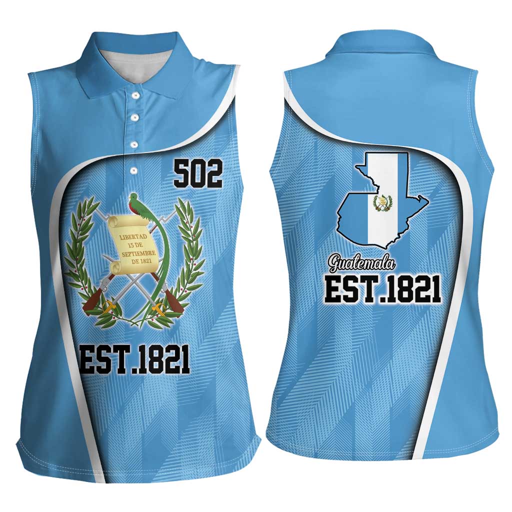 Guatemala Independence Day Women Sleeveless Polo Shirt Since 1821 September 15 - Wonder Print Shop