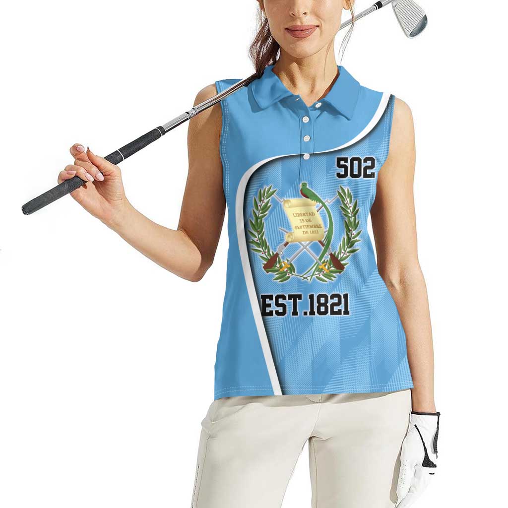 Guatemala Independence Day Women Sleeveless Polo Shirt Since 1821 September 15 - Wonder Print Shop