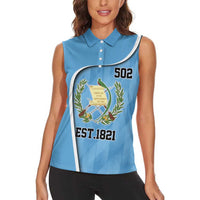 Guatemala Independence Day Women Sleeveless Polo Shirt Since 1821 September 15 - Wonder Print Shop