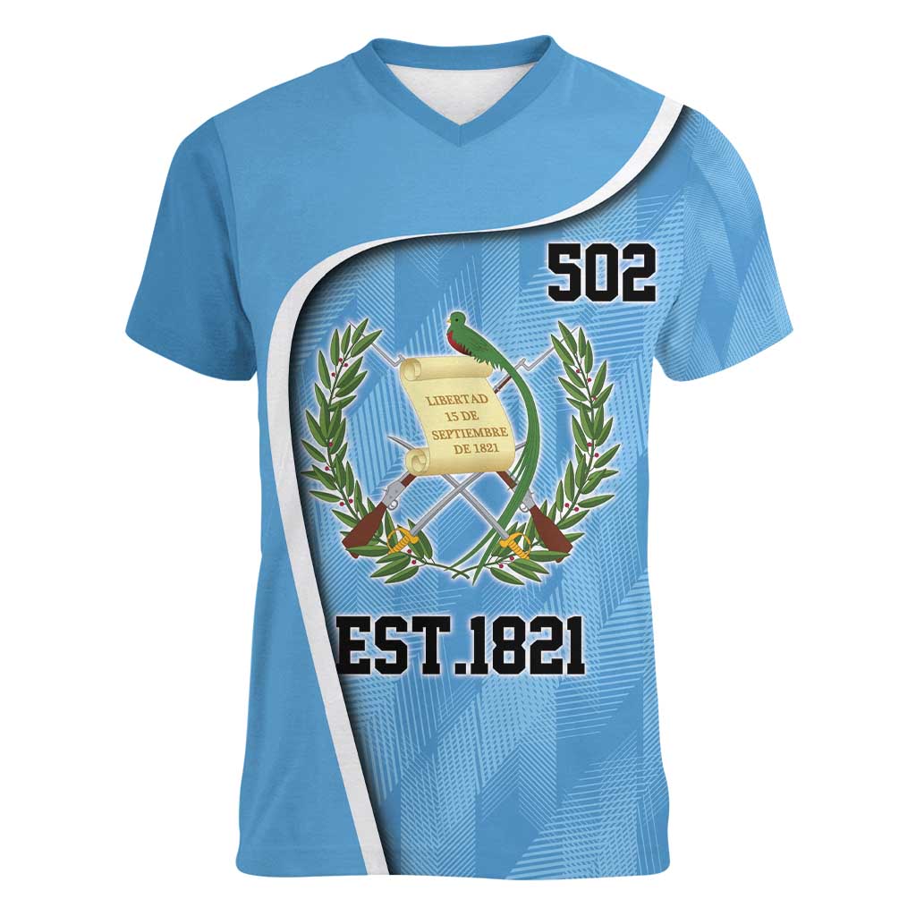 Guatemala Independence Day Women V-Neck T-Shirt Since 1821 September 15 - Wonder Print Shop