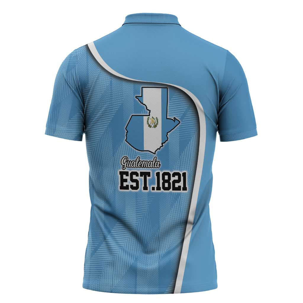 Guatemala Independence Day Zipper Polo Shirt Since 1821 September 15 - Wonder Print Shop
