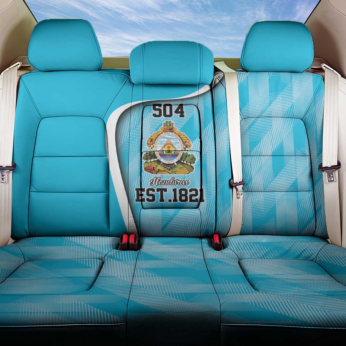 Honduras Independence Day Back Car Seat Cover Since 1821 September 15 - Wonder Print Shop