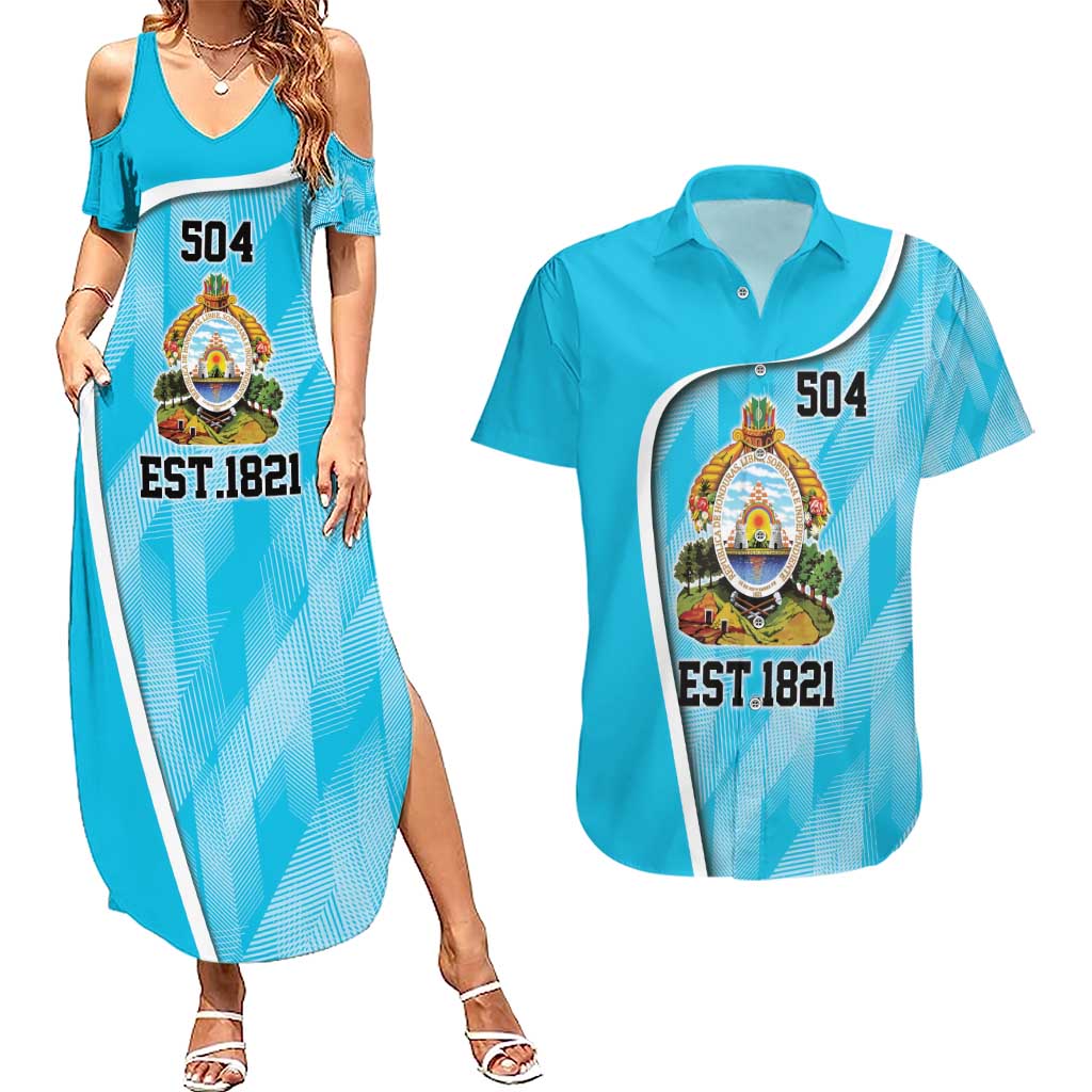 Honduras Independence Day Couples Matching Summer Maxi Dress and Hawaiian Shirt Since 1821 September 15 - Wonder Print Shop