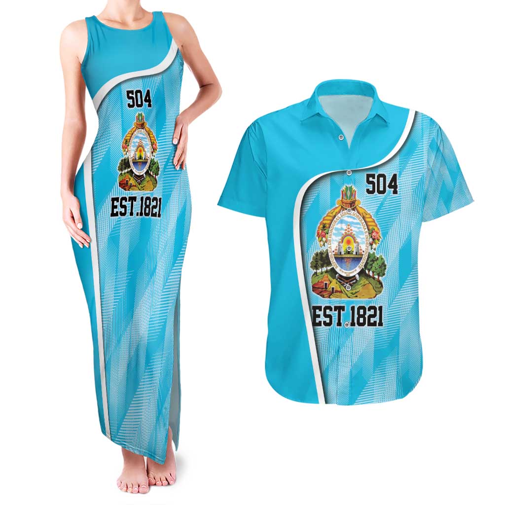 Honduras Independence Day Couples Matching Tank Maxi Dress and Hawaiian Shirt Since 1821 September 15 - Wonder Print Shop