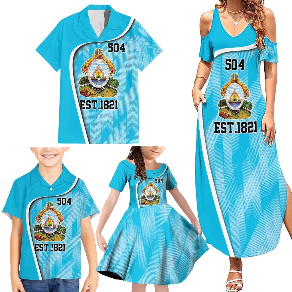 Honduras Independence Day Family Matching Summer Maxi Dress and Hawaiian Shirt Since 1821 September 15 - Wonder Print Shop