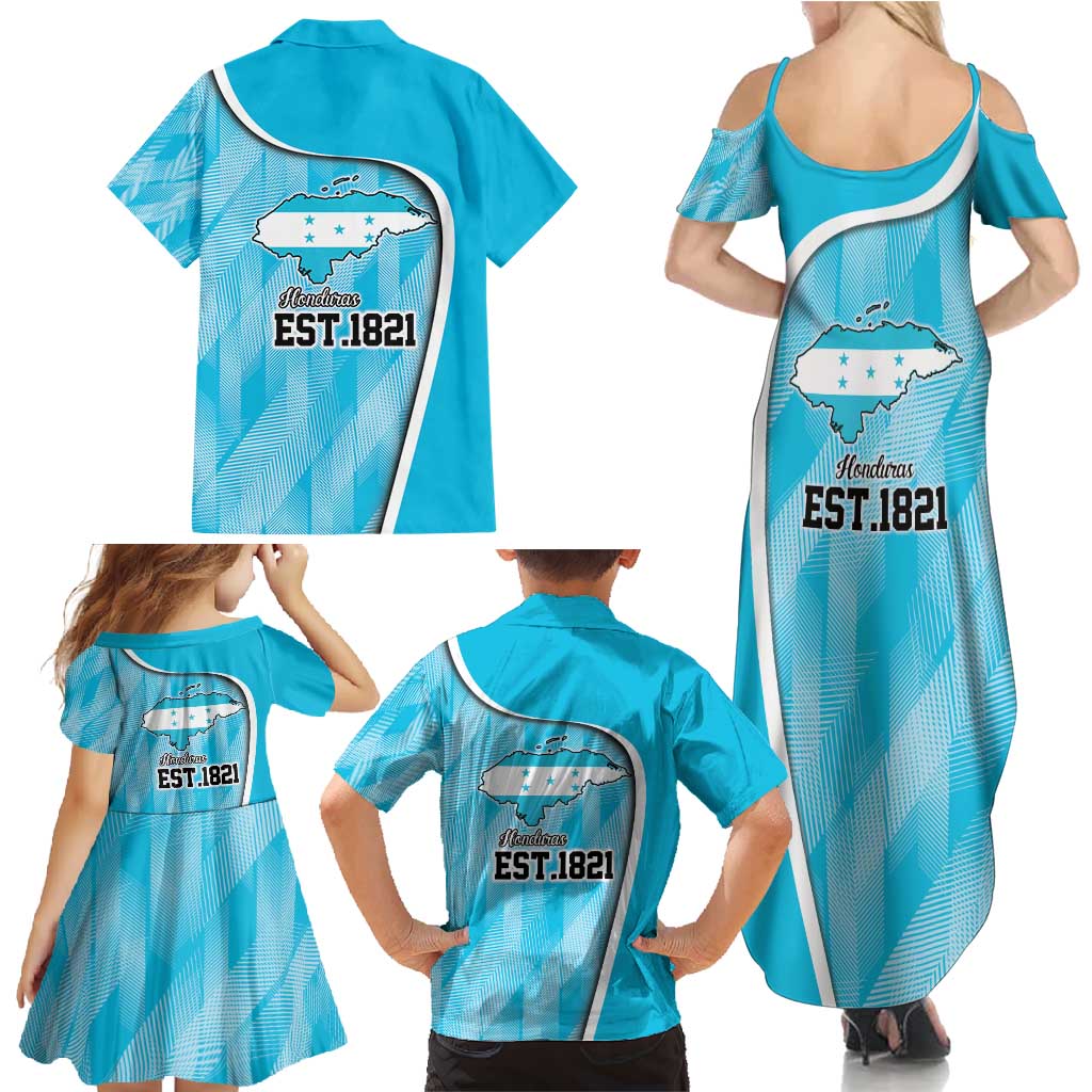 Honduras Independence Day Family Matching Summer Maxi Dress and Hawaiian Shirt Since 1821 September 15 - Wonder Print Shop