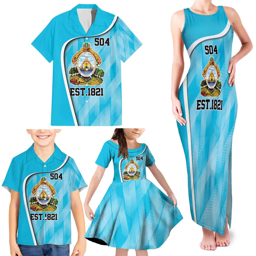 Honduras Independence Day Family Matching Tank Maxi Dress and Hawaiian Shirt Since 1821 September 15 - Wonder Print Shop