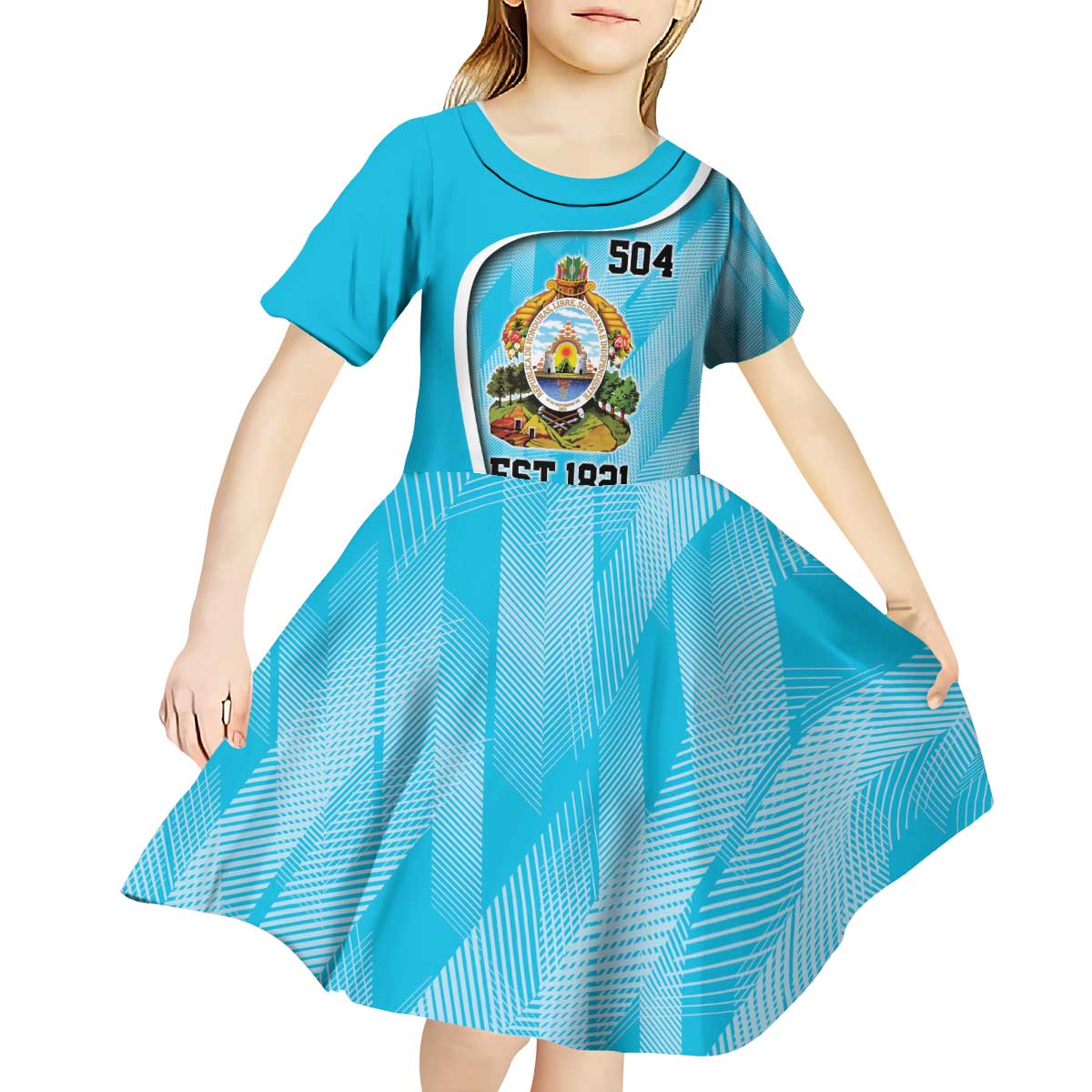Honduras Independence Day Kid Short Sleeve Dress Since 1821 September 15 - Wonder Print Shop