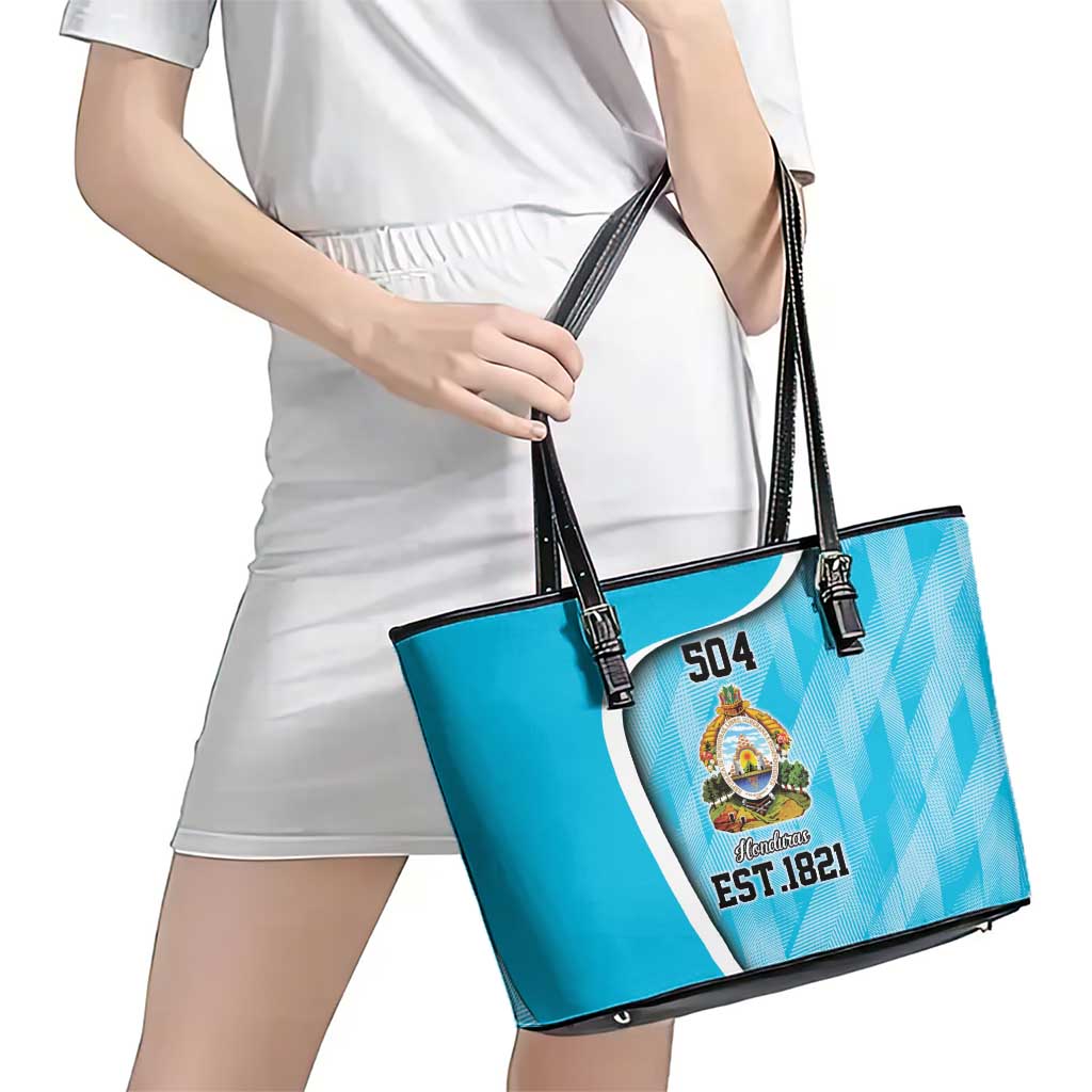 Honduras Independence Day Leather Tote Bag Since 1821 September 15 - Wonder Print Shop