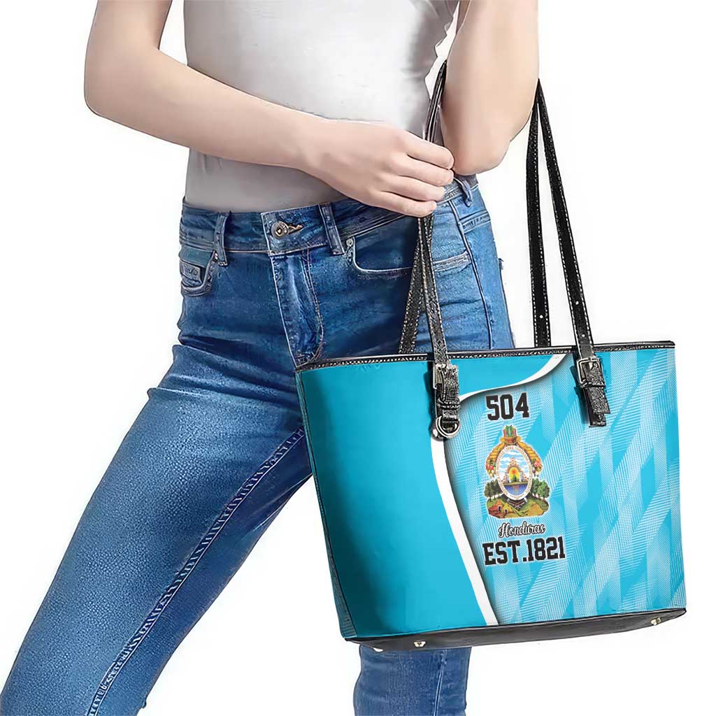 Honduras Independence Day Leather Tote Bag Since 1821 September 15 - Wonder Print Shop