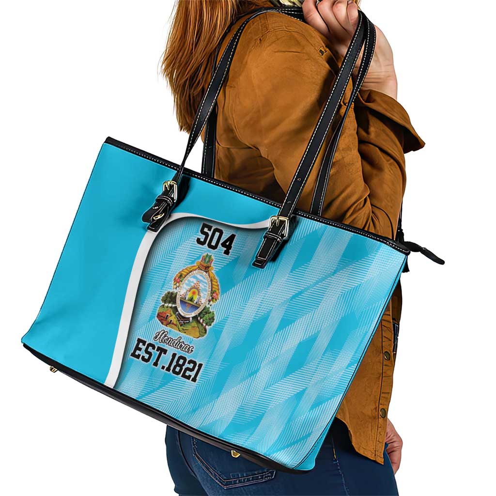 Honduras Independence Day Leather Tote Bag Since 1821 September 15 - Wonder Print Shop