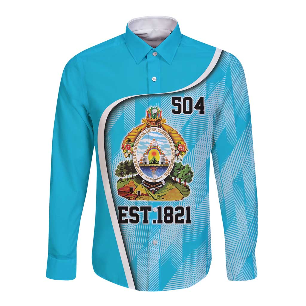 Honduras Independence Day Long Sleeve Button Shirt Since 1821 September 15 - Wonder Print Shop