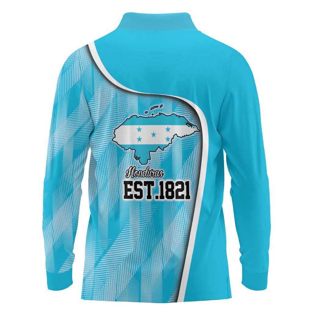 Honduras Independence Day Long Sleeve Polo Shirt Since 1821 September 15 - Wonder Print Shop