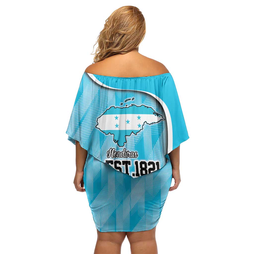 Honduras Independence Day Off Shoulder Short Dress Since 1821 September 15 - Wonder Print Shop