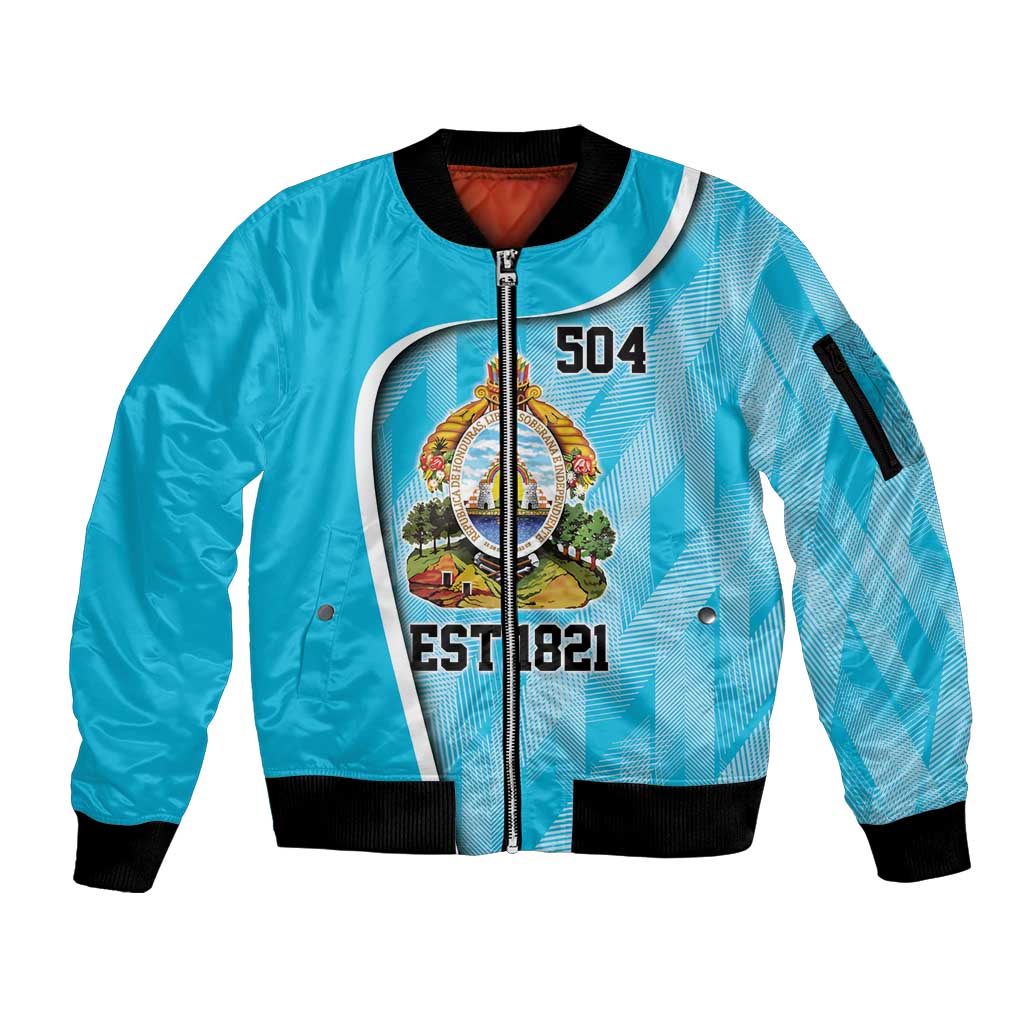Honduras Independence Day Sleeve Zip Bomber Jacket Since 1821 September 15 - Wonder Print Shop