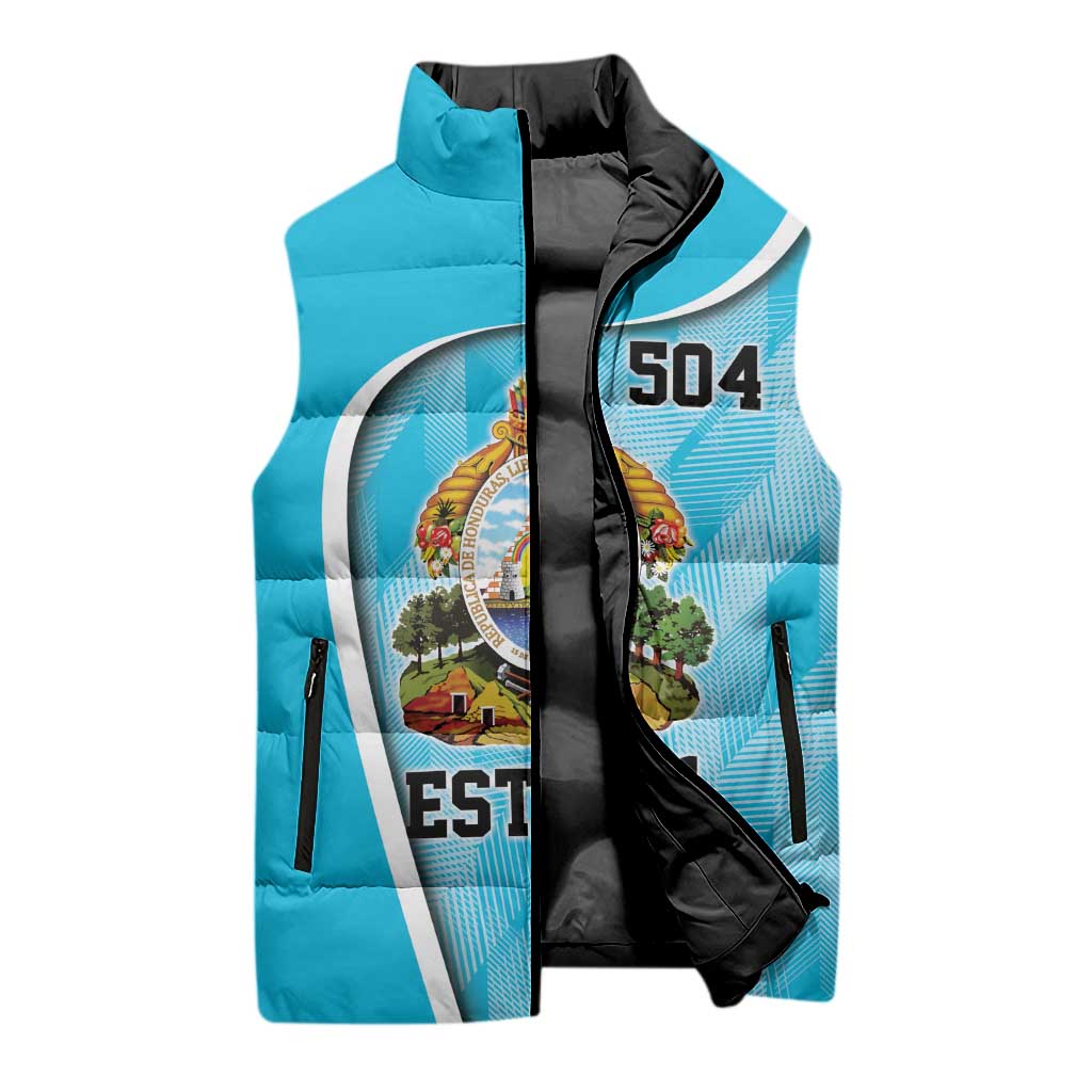 Honduras Independence Day Sleeveless Puffer Jacket Since 1821 September 15 - Wonder Print Shop