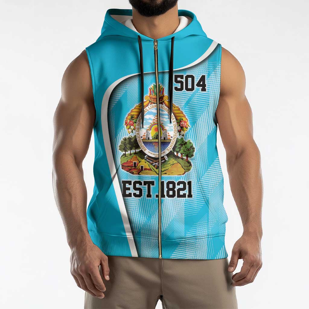 Honduras Independence Day Sleeveless Zip Hoodie Since 1821 September 15 - Wonder Print Shop