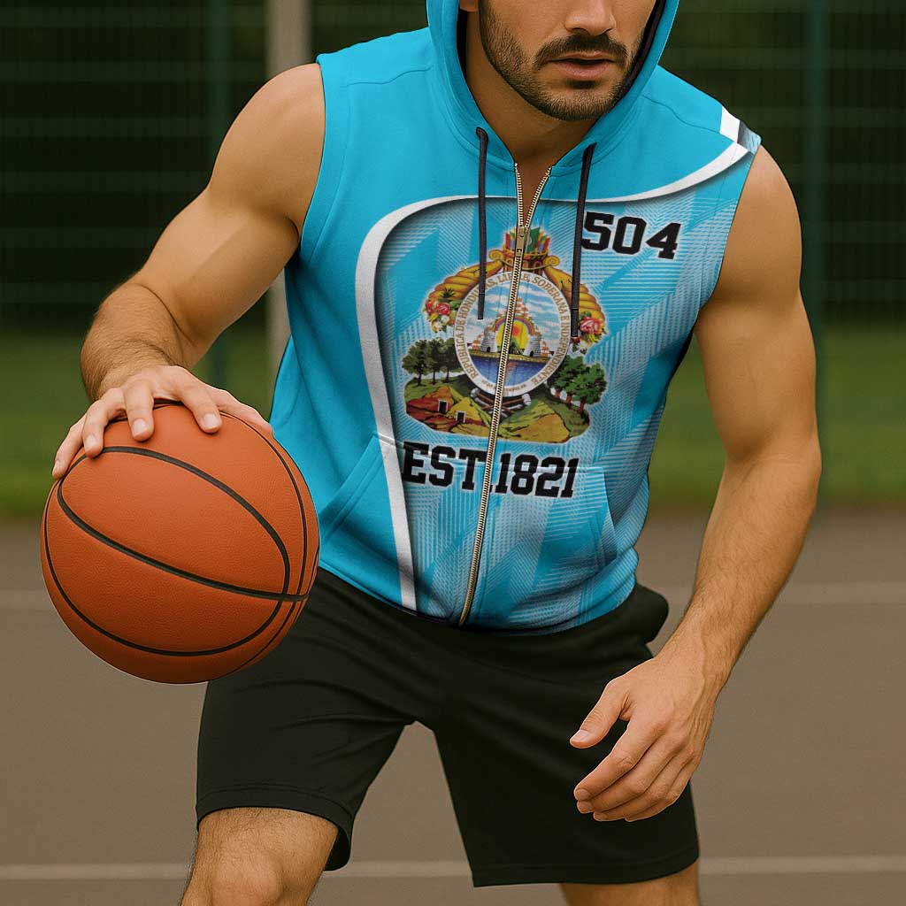 Honduras Independence Day Sleeveless Zip Hoodie Since 1821 September 15 - Wonder Print Shop