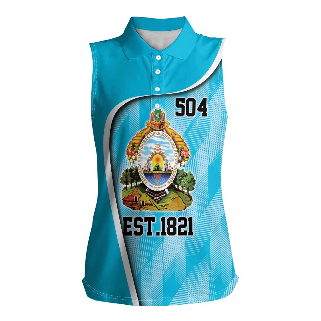 Honduras Independence Day Women Sleeveless Polo Shirt Since 1821 September 15 - Wonder Print Shop
