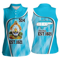 Honduras Independence Day Women Sleeveless Polo Shirt Since 1821 September 15 - Wonder Print Shop