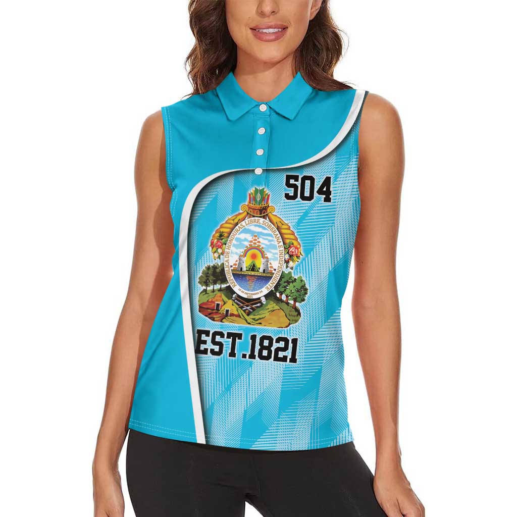 Honduras Independence Day Women Sleeveless Polo Shirt Since 1821 September 15 - Wonder Print Shop