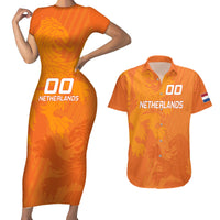 Custom Netherlands Soccer Couples Matching Short Sleeve Bodycon Dress and Hawaiian Shirt Nederlands Vrouwenvoetbalelftal Go World Cup 2023 LT9 - Wonder Print Shop