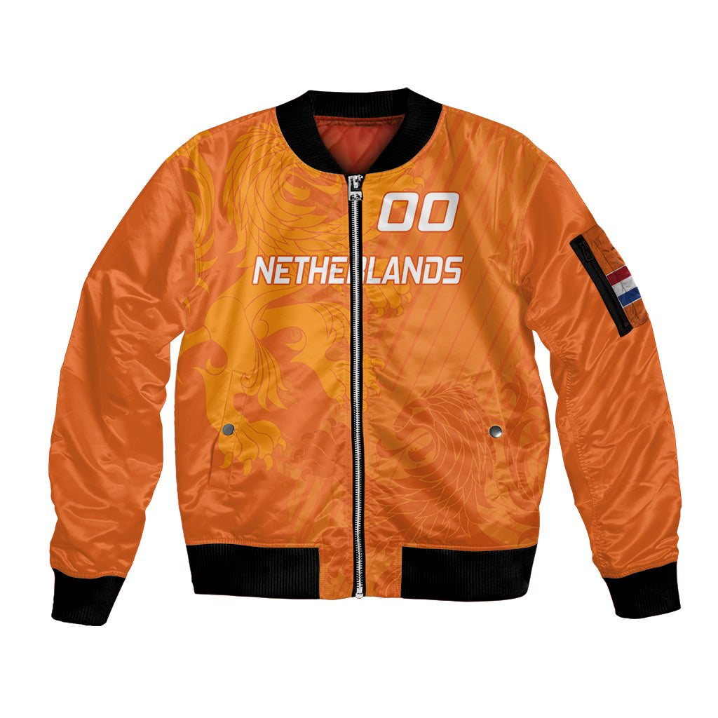 Custom Netherlands Soccer Sleeve Zip Bomber Jacket Nederlands Vrouwenvoetbalelftal Go World Cup 2023 - Wonder Print Shop
