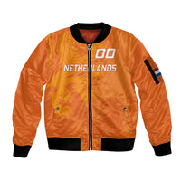 Custom Netherlands Soccer Sleeve Zip Bomber Jacket Nederlands Vrouwenvoetbalelftal Go World Cup 2023 - Wonder Print Shop
