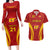 Custom Spain Soccer Couples Matching Long Sleeve Bodycon Dress and Hawaiian Shirt Go World Cup 2023 Sporty Style LT9 - Wonder Print Shop