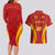 Custom Spain Soccer Couples Matching Long Sleeve Bodycon Dress and Hawaiian Shirt Go World Cup 2023 Sporty Style LT9 - Wonder Print Shop