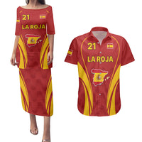 Custom Spain Soccer Couples Matching Puletasi Dress and Hawaiian Shirt Go World Cup 2023 Sporty Style LT9 - Wonder Print Shop