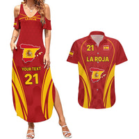 Custom Spain Soccer Couples Matching Summer Maxi Dress and Hawaiian Shirt Go World Cup 2023 Sporty Style LT9 - Wonder Print Shop