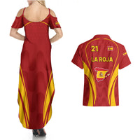 Custom Spain Soccer Couples Matching Summer Maxi Dress and Hawaiian Shirt Go World Cup 2023 Sporty Style LT9 - Wonder Print Shop
