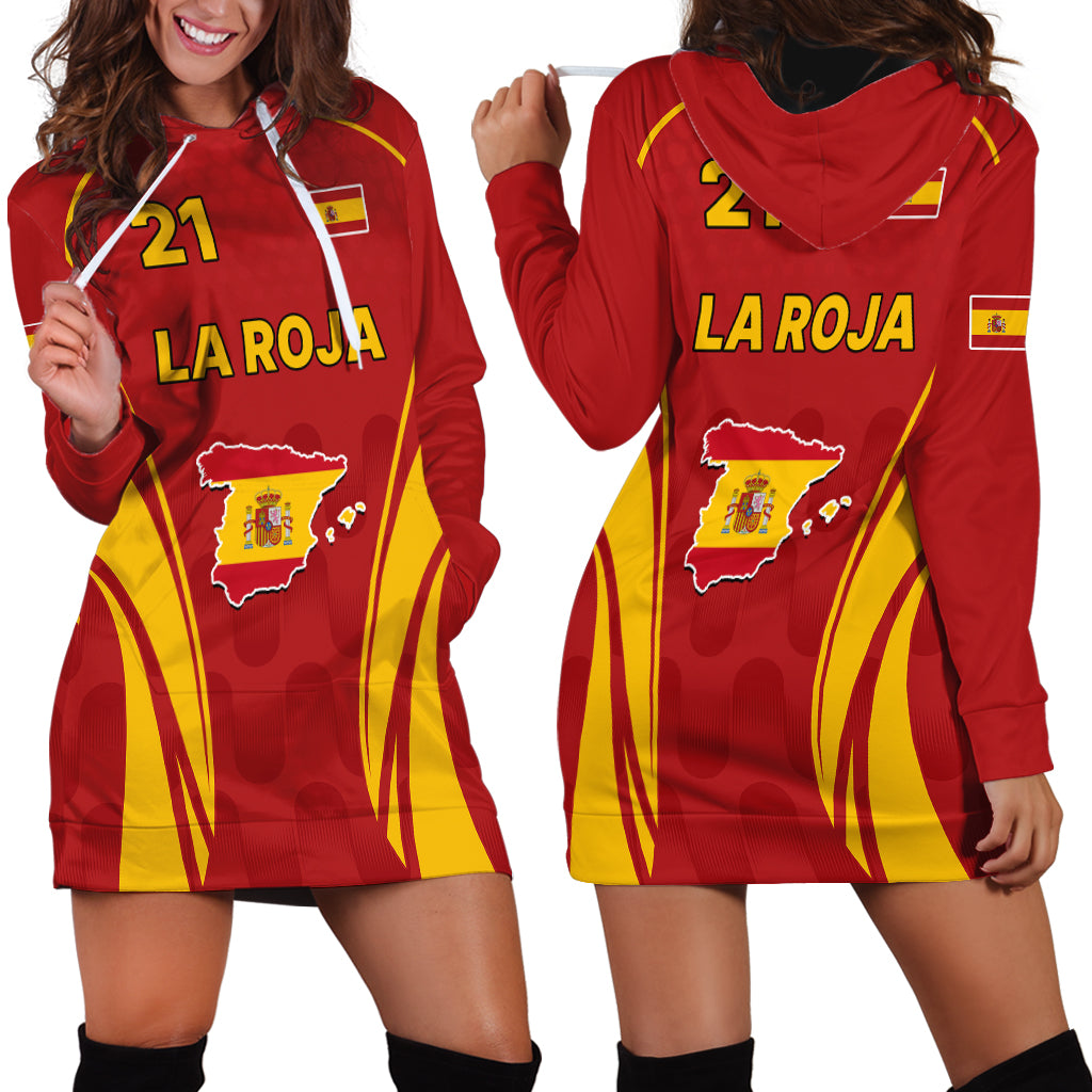 Custom Spain Soccer Hoodie Dress Go World Cup 2023 Sporty Style - Wonder Print Shop