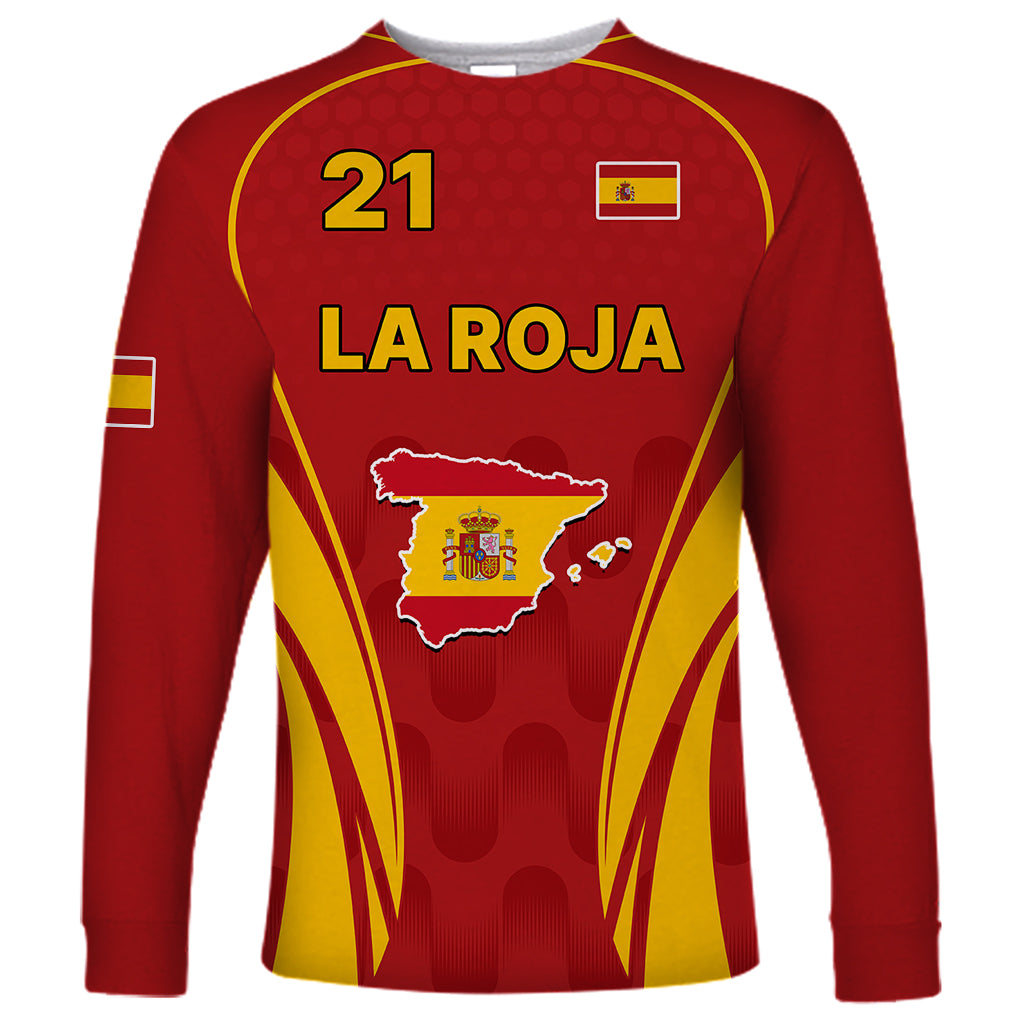 Custom Spain Soccer Long Sleeve Shirt Go World Cup 2023 Sporty Style - Wonder Print Shop
