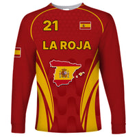 Custom Spain Soccer Long Sleeve Shirt Go World Cup 2023 Sporty Style - Wonder Print Shop