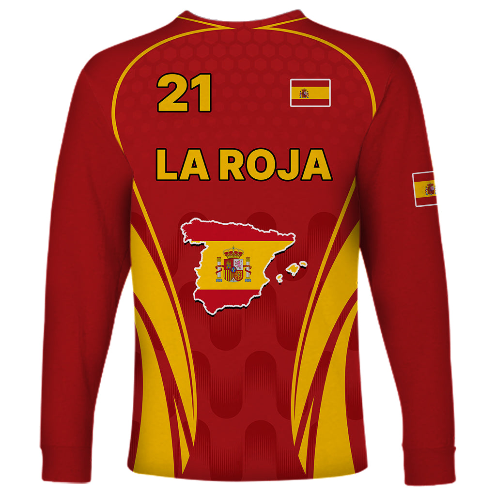 Custom Spain Soccer Long Sleeve Shirt Go World Cup 2023 Sporty Style - Wonder Print Shop