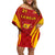 Custom Spain Soccer Off Shoulder Short Dress Go World Cup 2023 Sporty Style - Wonder Print Shop
