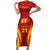 Custom Spain Soccer Short Sleeve Bodycon Dress Go World Cup 2023 Sporty Style - Wonder Print Shop