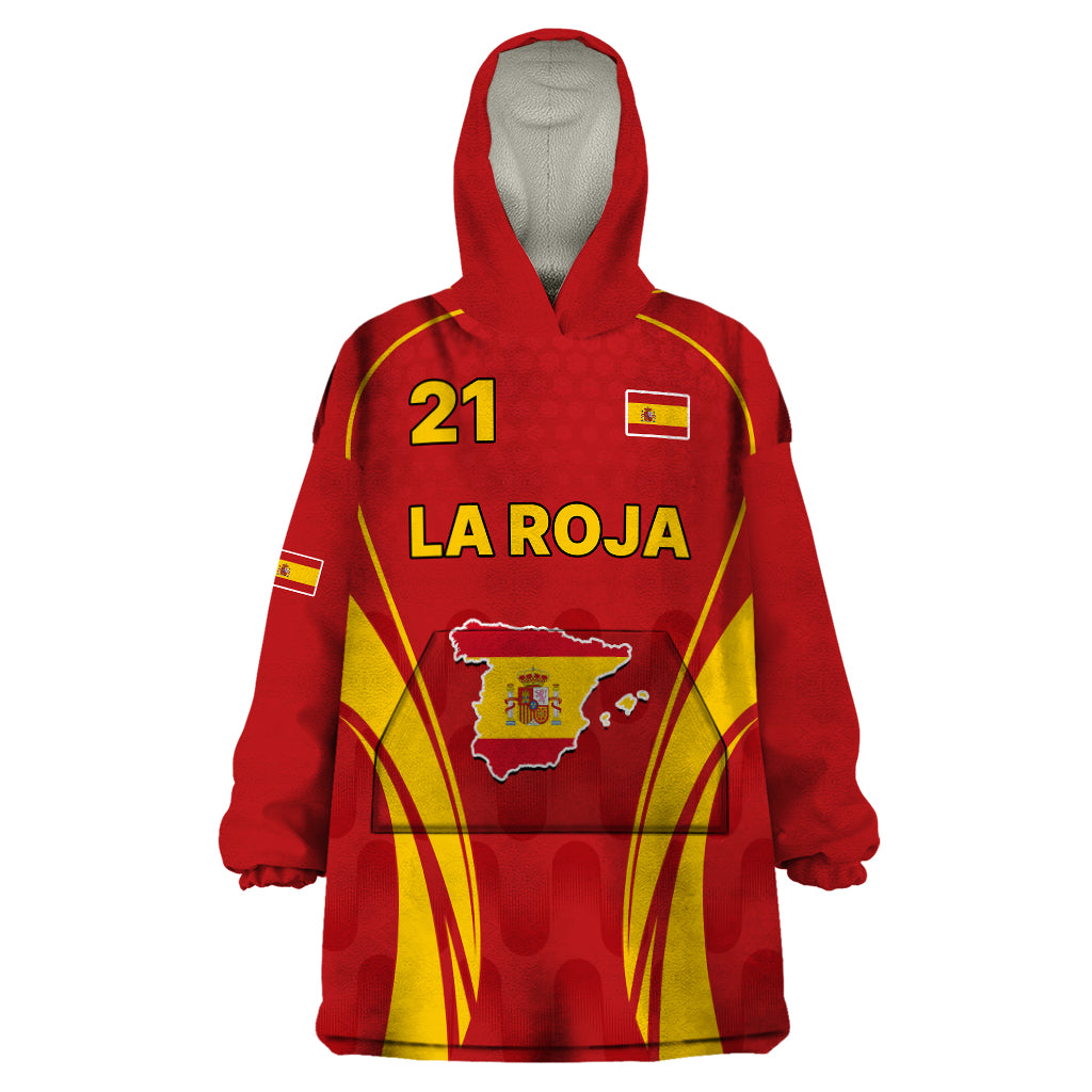 Custom Spain Soccer Wearable Blanket Hoodie Go World Cup 2023 Sporty Style - Wonder Print Shop