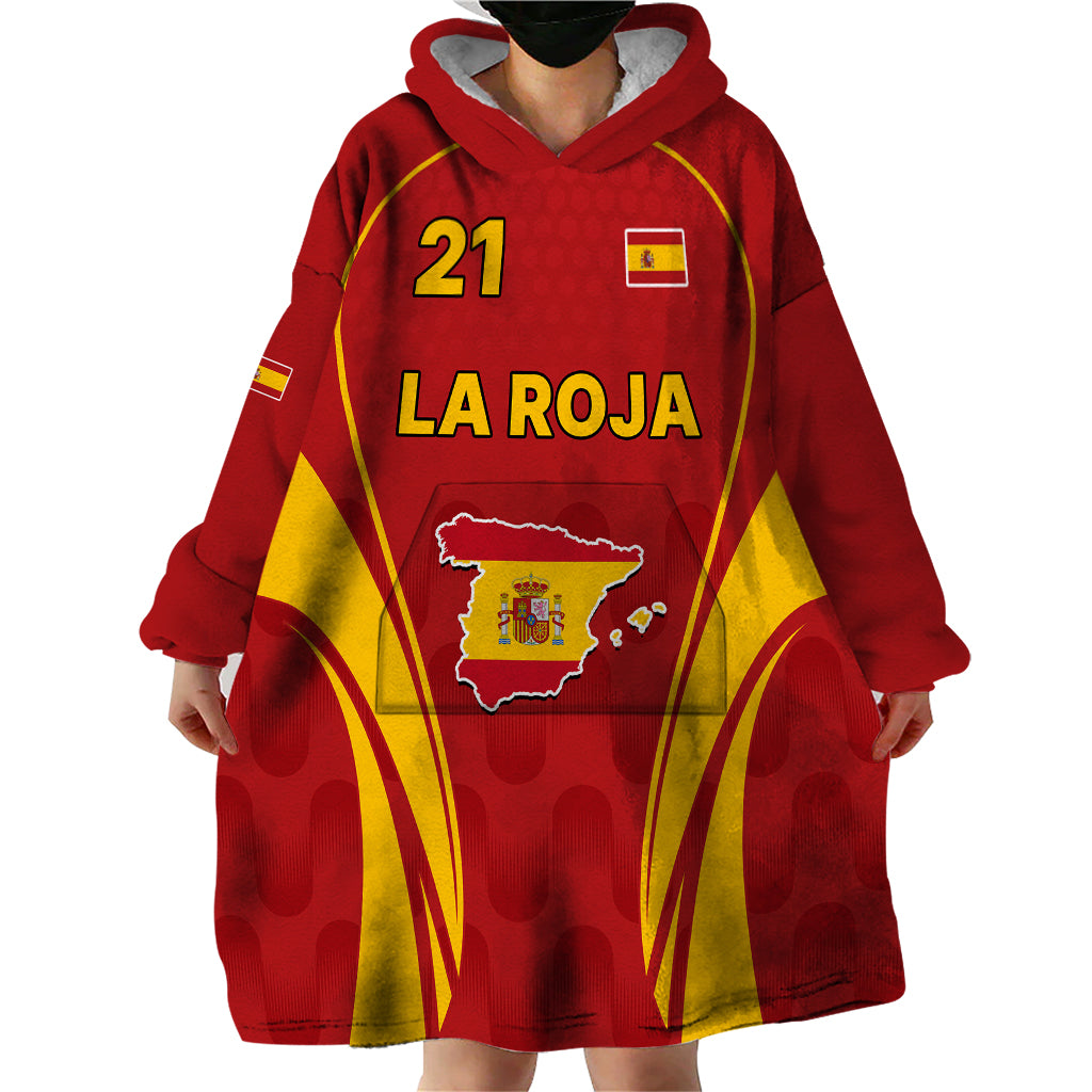 Custom Spain Soccer Wearable Blanket Hoodie Go World Cup 2023 Sporty Style - Wonder Print Shop