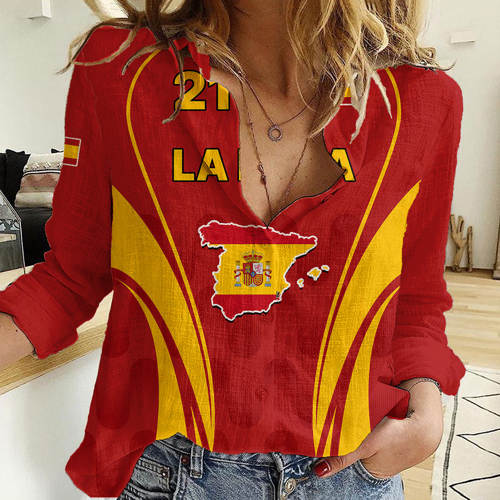 Custom Spain Soccer Women Casual Shirt Go World Cup 2023 Sporty Style - Wonder Print Shop