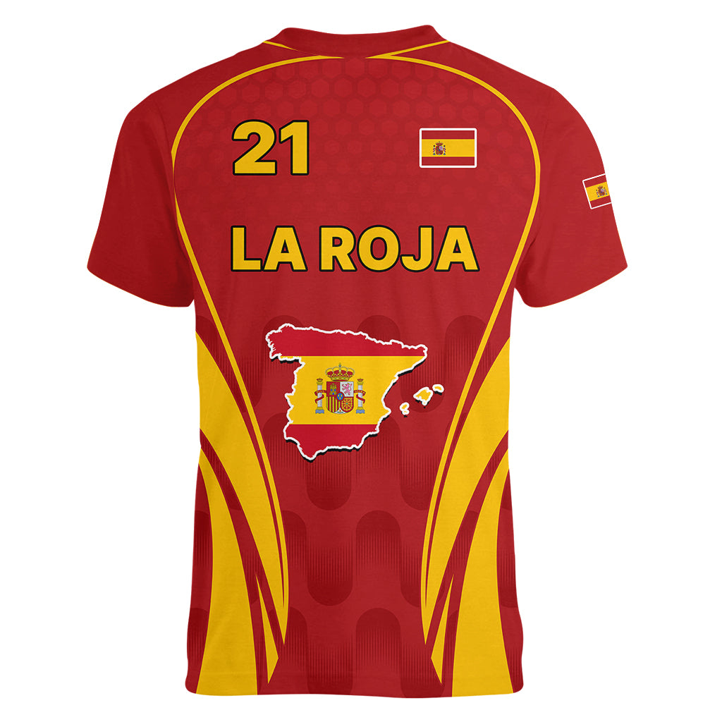 Custom Spain Soccer Women V Neck T Shirt Go World Cup 2023 Sporty Style - Wonder Print Shop