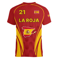 Custom Spain Soccer Women V Neck T Shirt Go World Cup 2023 Sporty Style - Wonder Print Shop