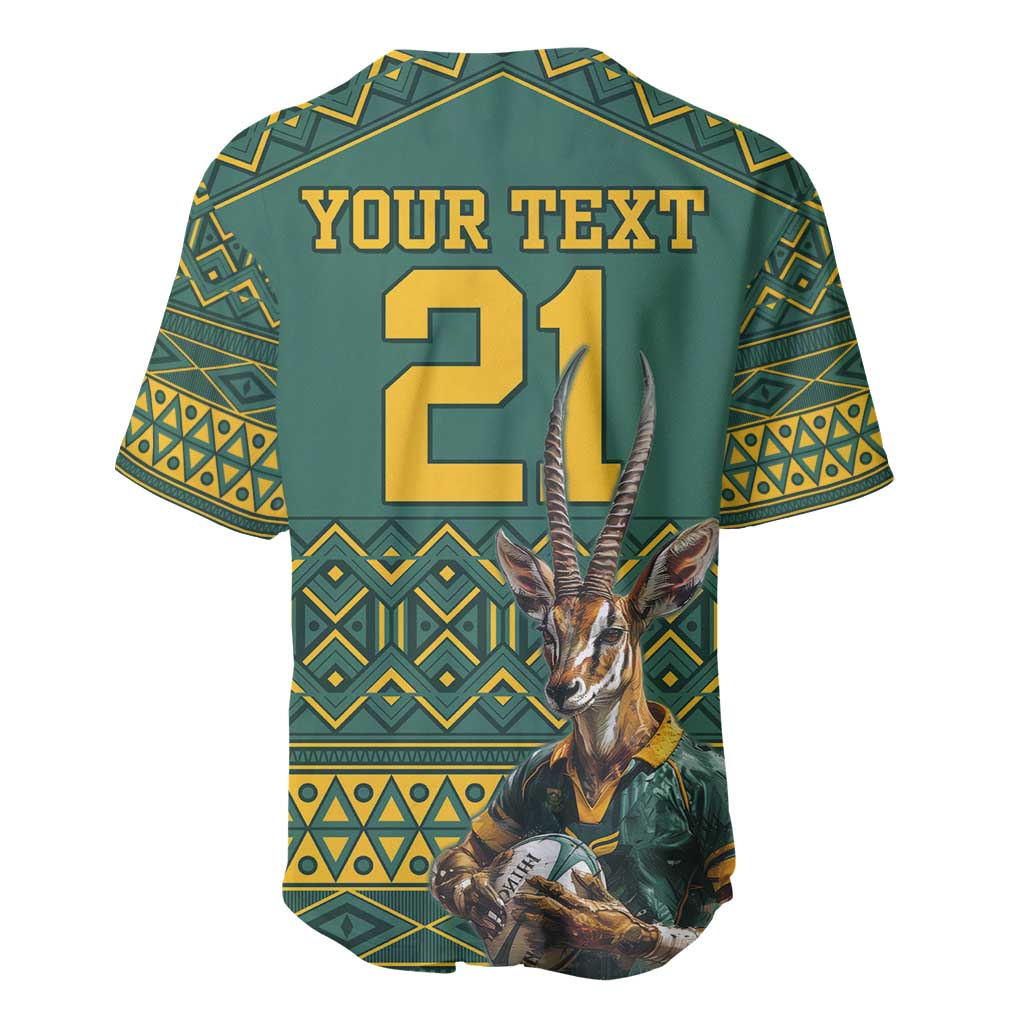 Custom South Africa Rugby Bokke Mascot Baseball Jersey With Flag Style LT9 - Wonder Print Shop