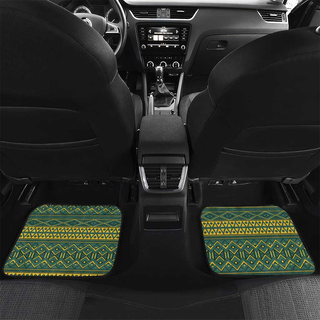 Custom South Africa Rugby Bokke Mascot Car Mats With Flag Style LT9 - Wonder Print Shop