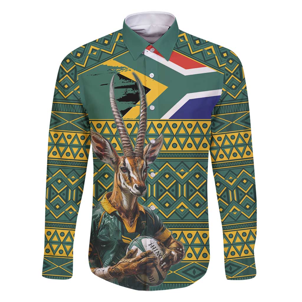 Custom South Africa Rugby Bokke Mascot Family Matching Mermaid Dress and Hawaiian Shirt With Flag Style LT9 - Wonder Print Shop