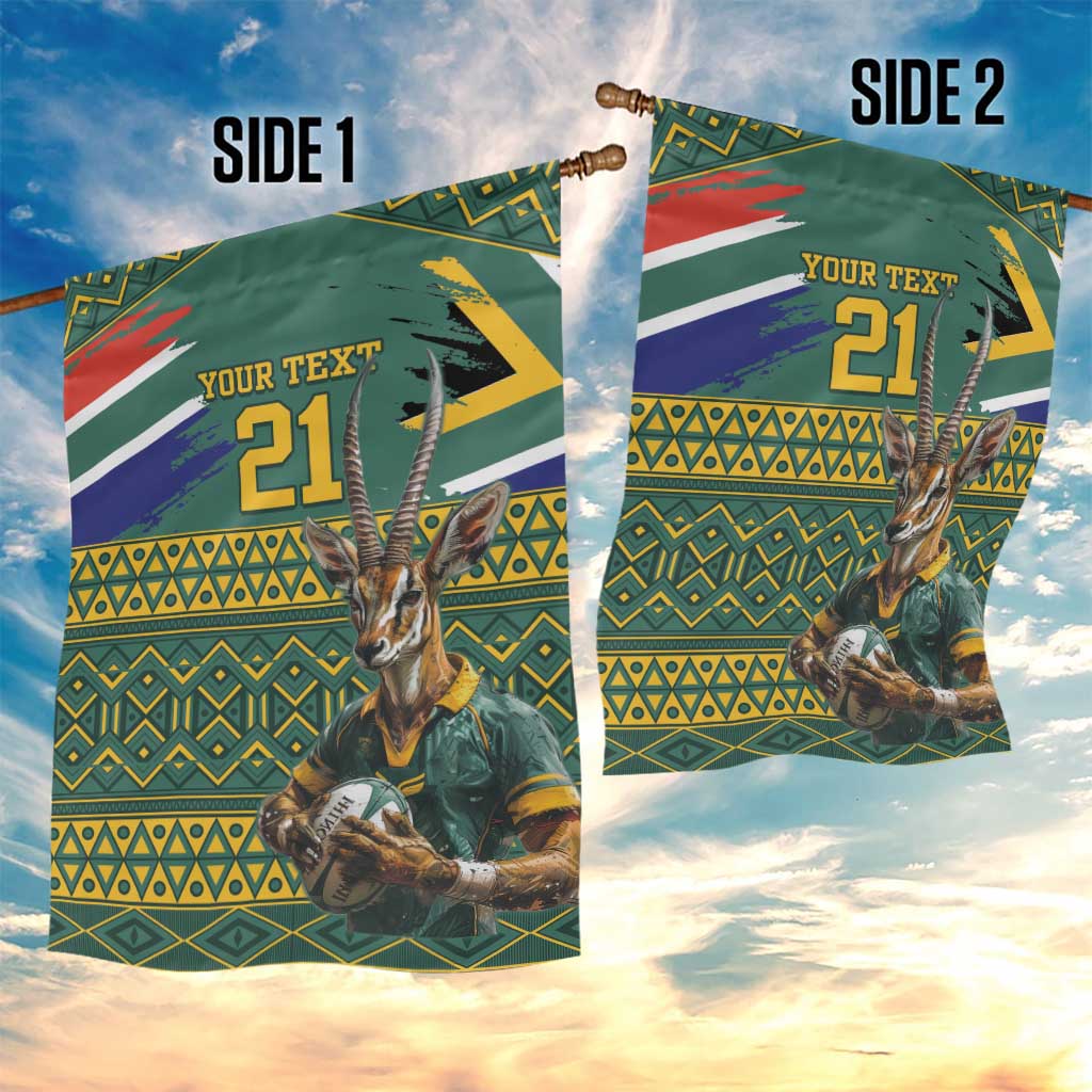 Custom South Africa Rugby Bokke Mascot Garden Flag With Flag Style - Wonder Print Shop