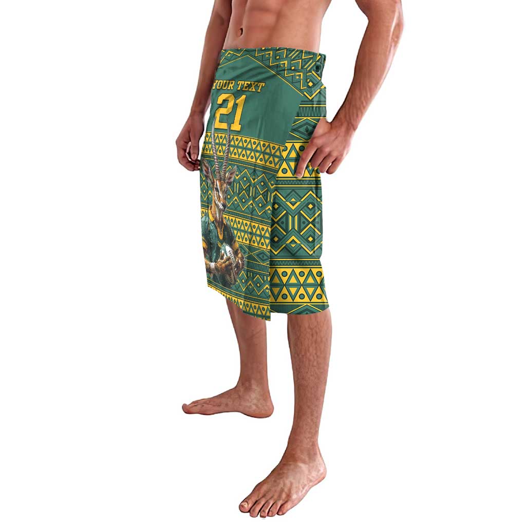 Custom South Africa Rugby Bokke Mascot Lavalava With Flag Style - Wonder Print Shop