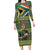 Custom South Africa Rugby Bokke Mascot Long Sleeve Bodycon Dress With Flag Style - Wonder Print Shop